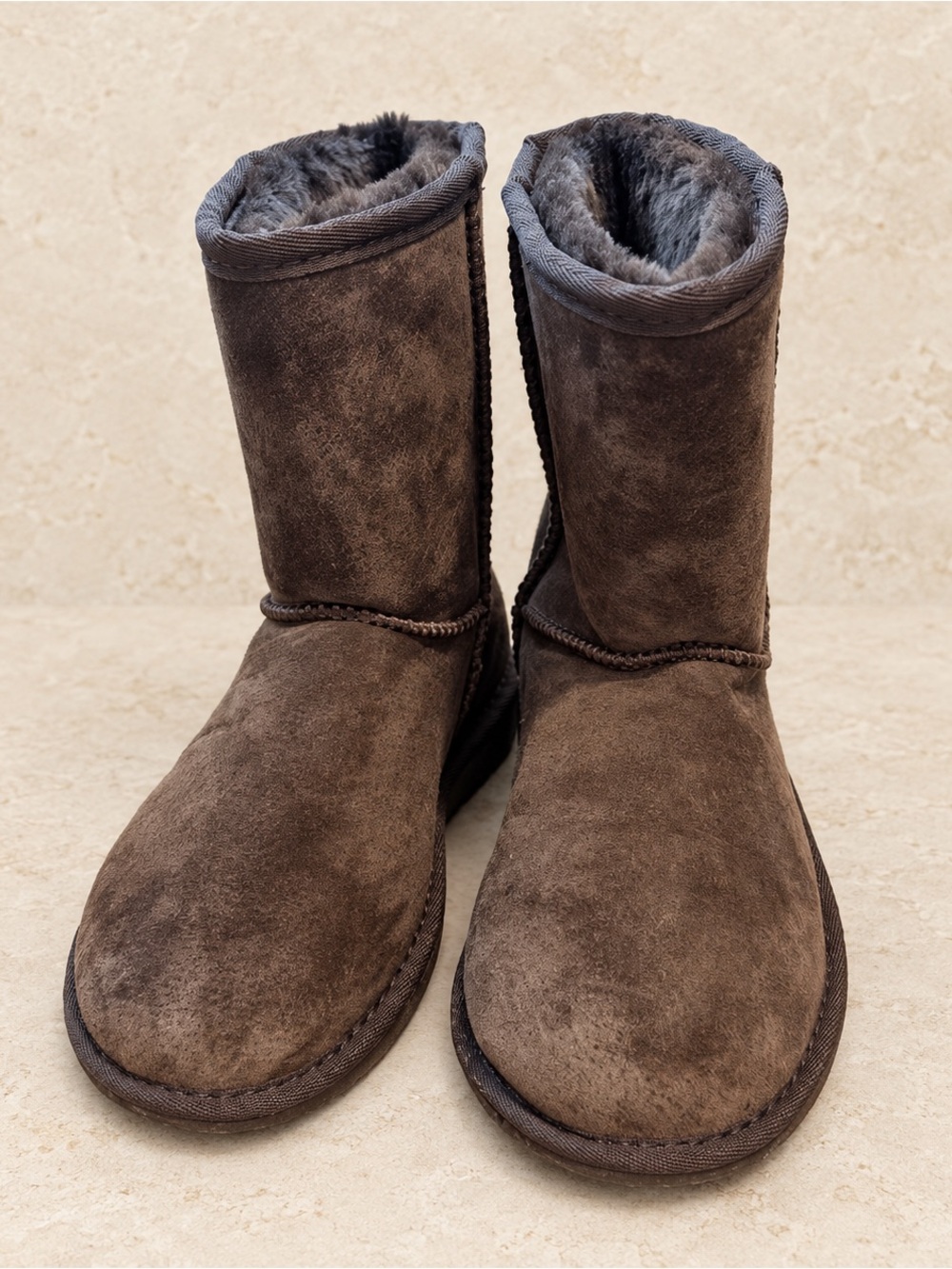 Kids Cozy Faux-Suede Tall Brown Boots